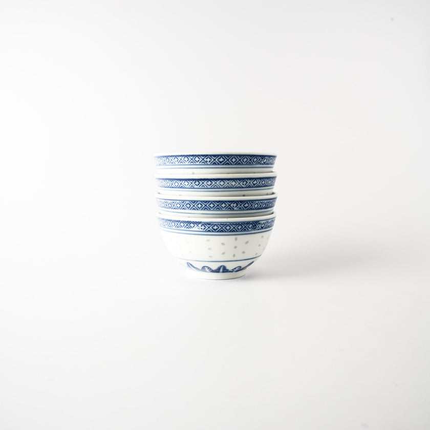 Otters Rice Grain Porcelain - Rice bowl (Set of 4)