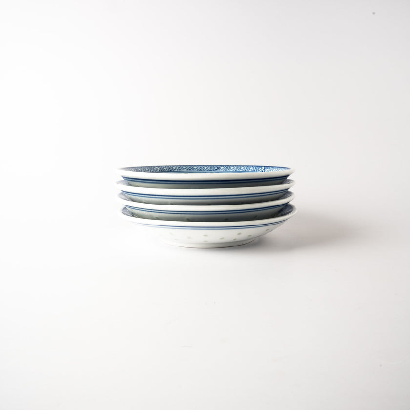 Otters Rice Grain Porcelain - Round side plate (Set of 4)