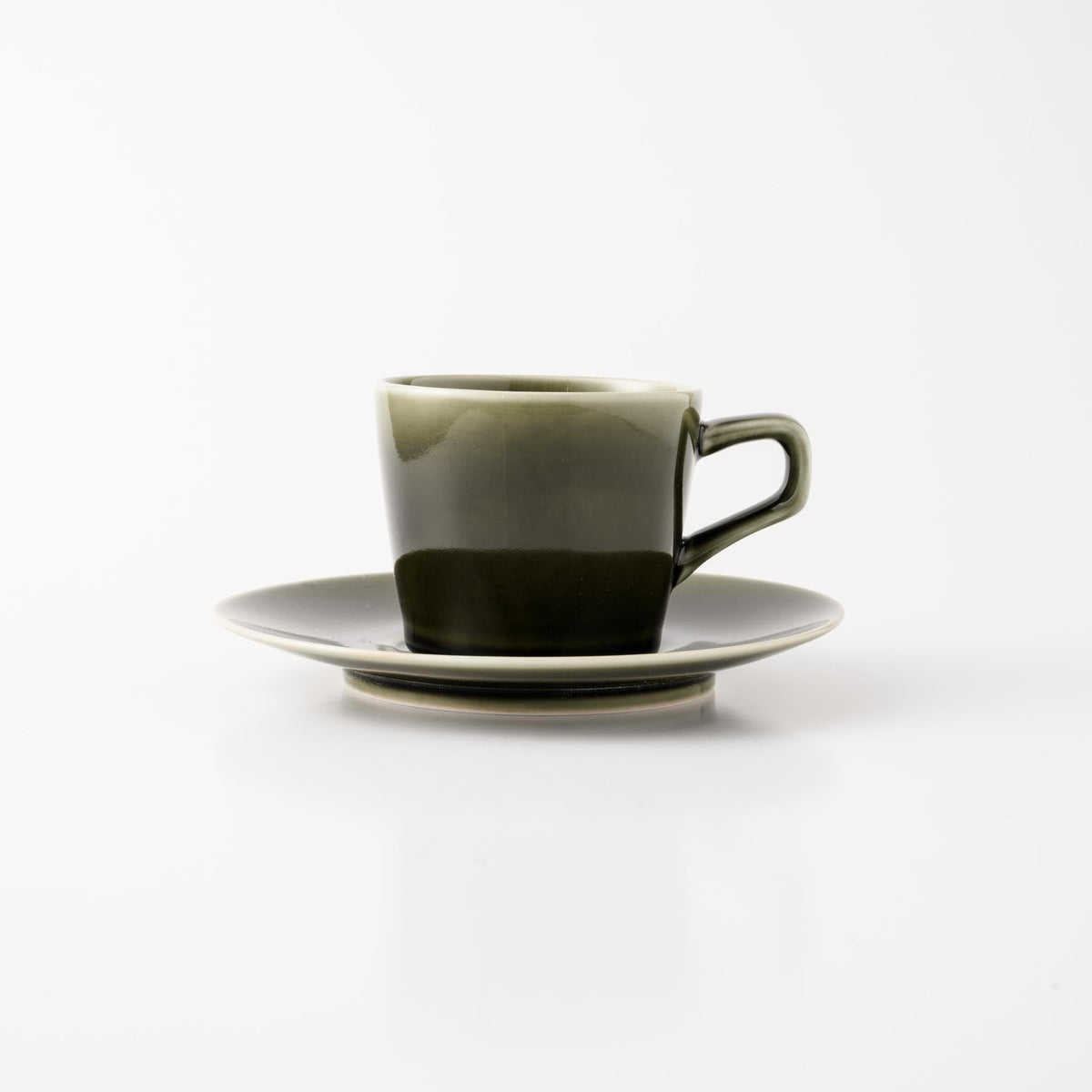 Tazza e piattino OVALI (oliva)