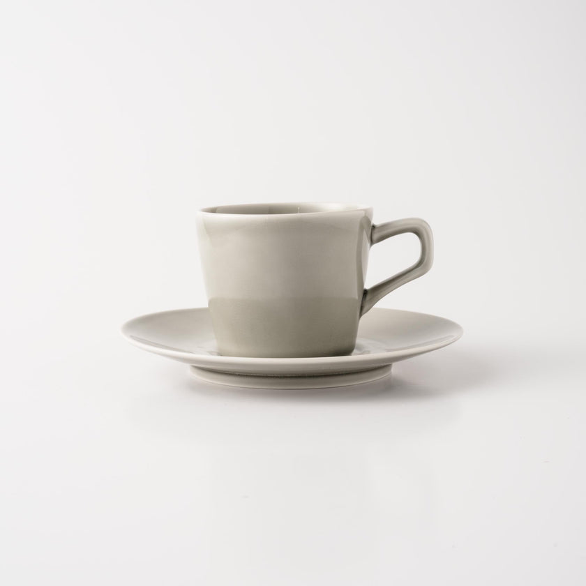 Tazza e piattino OVALI (grigio)